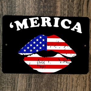 Love Kiss USA America 8x12‎ Metal Wall Sign Poster July 4th
